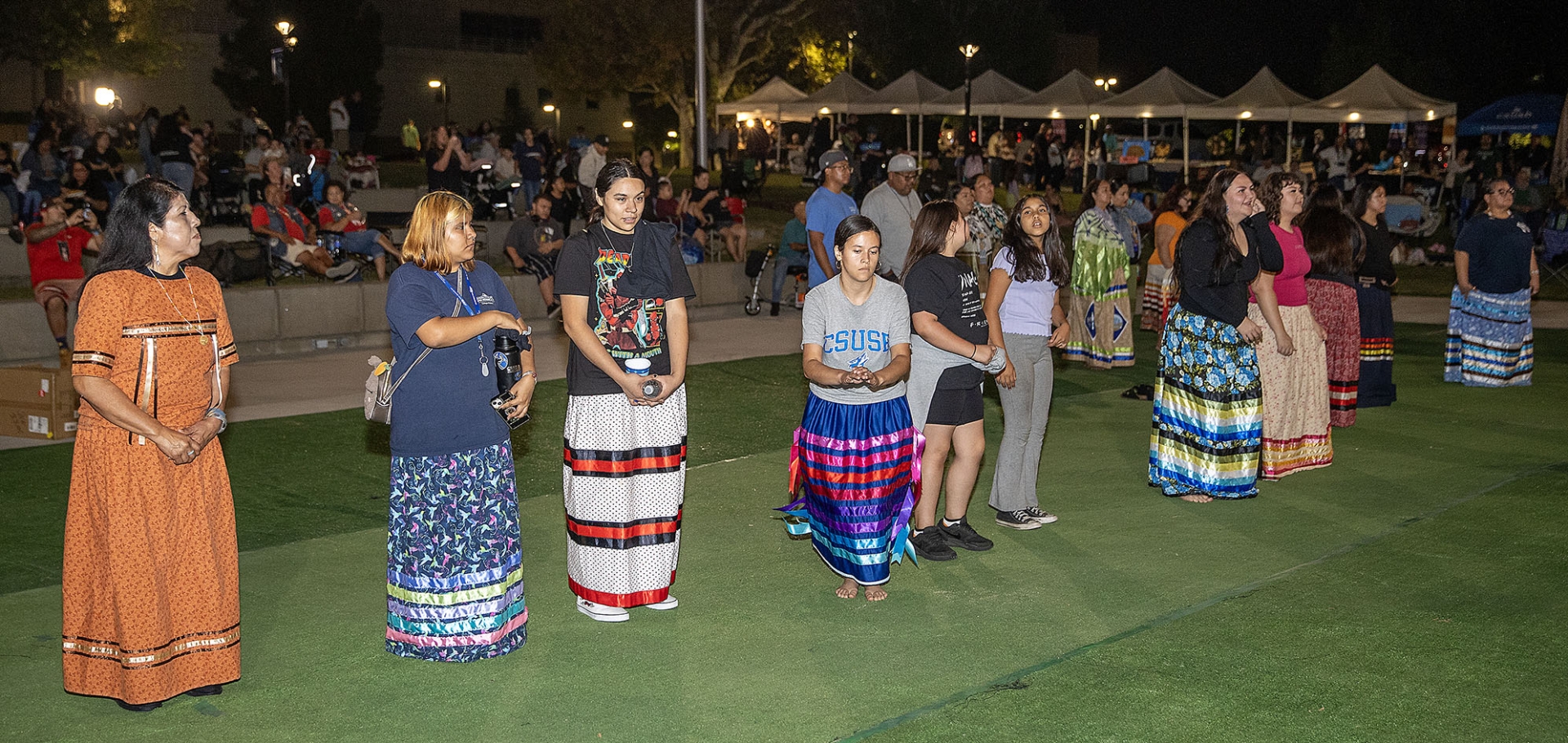 A line of women at the California Native American Day 2024 celebration.