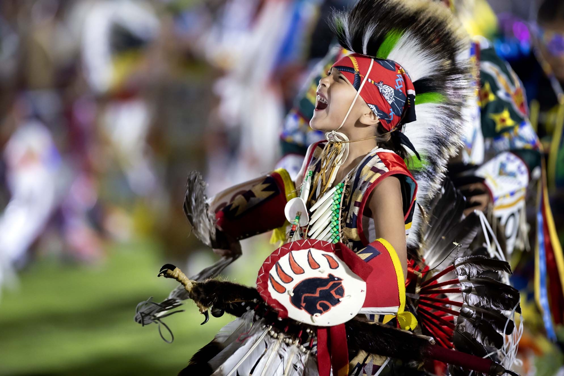 A young boy dances at the 2024 San Manuel Pow Wow.