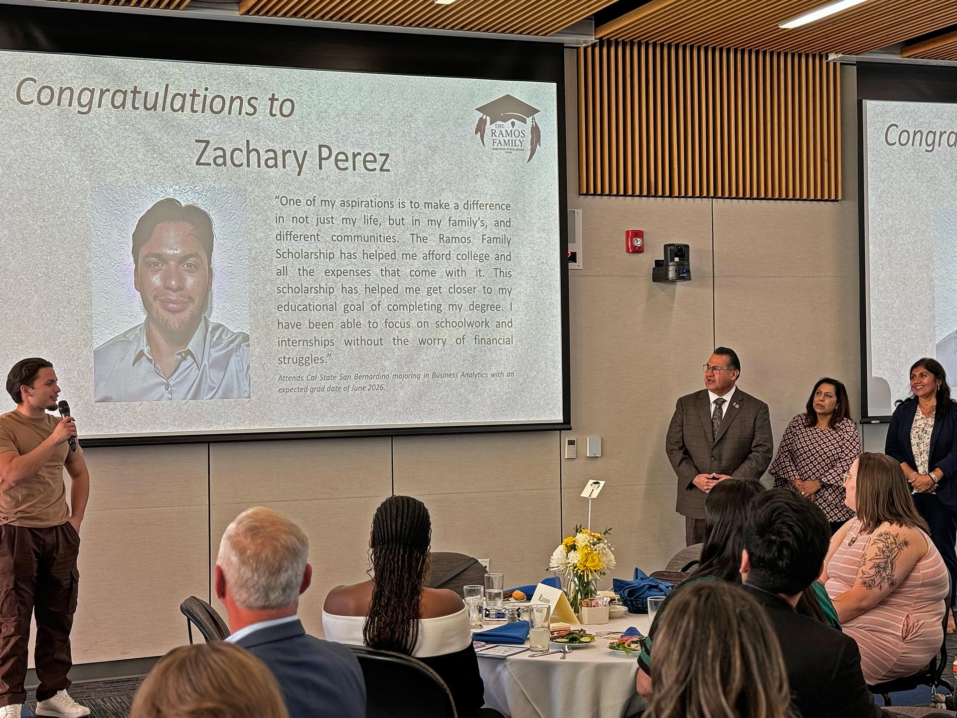 At far left, CSUSB student Zachary Perez