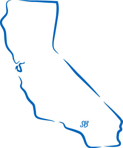 california map with CSUSB