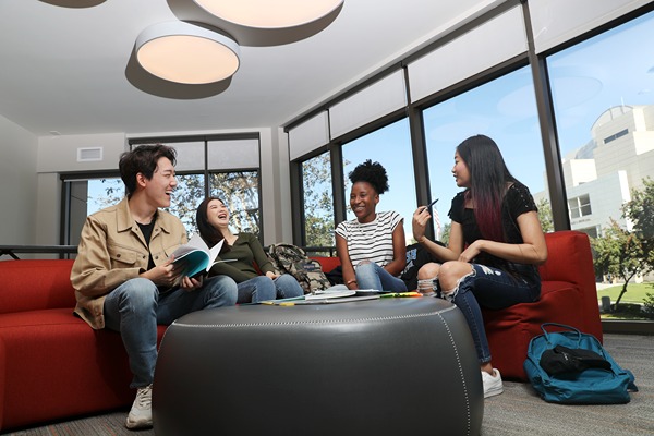 smiling student group