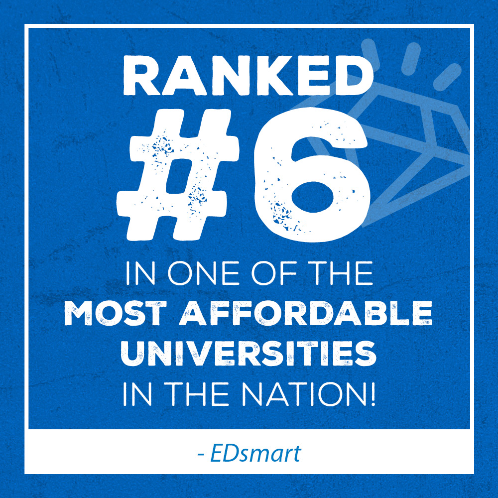 Ranked #6 in one of the most affordable universities in the nation