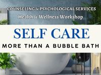 Ball in the background with the words Self Care in the foreground