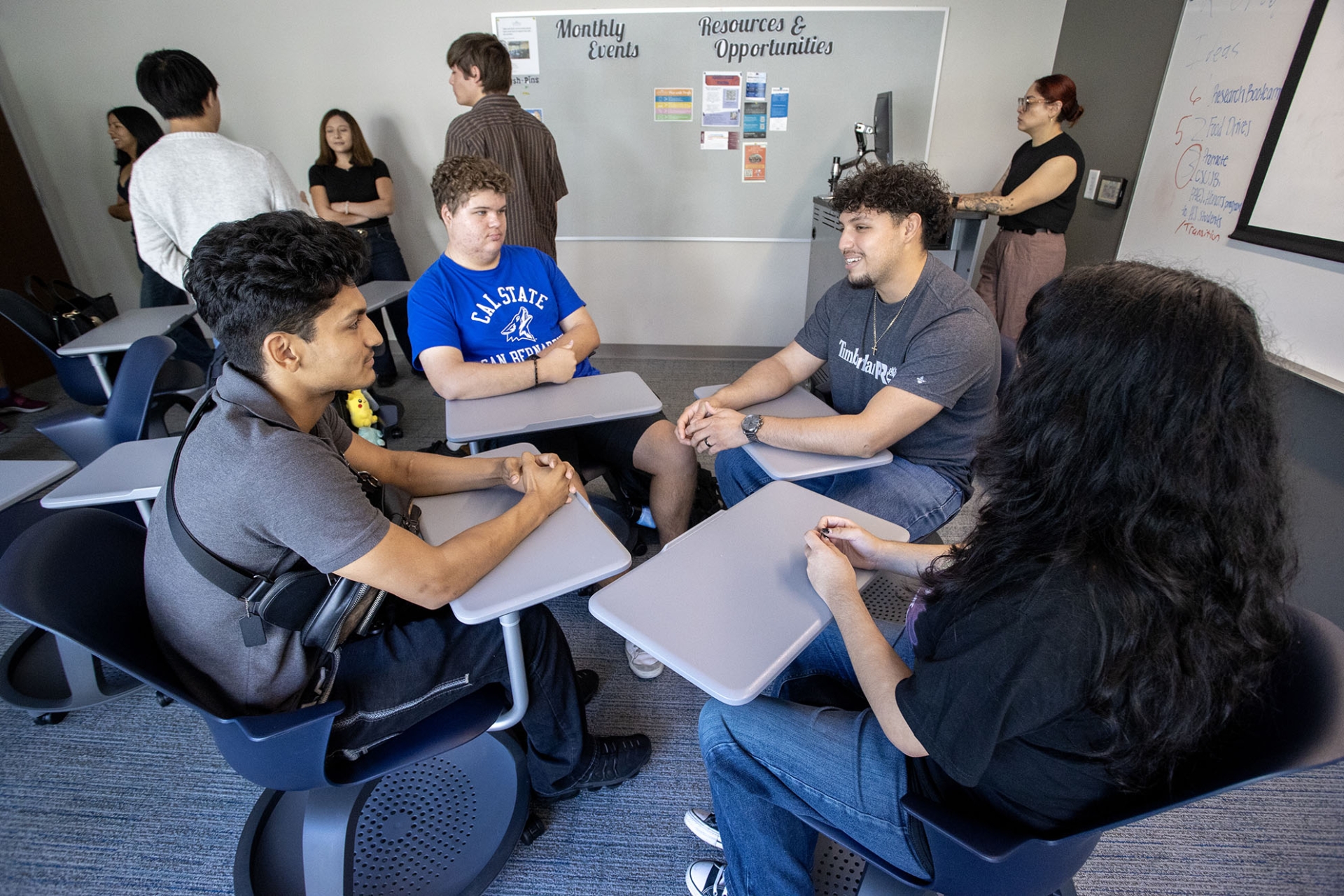 Students meet in class.
