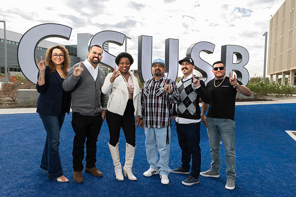 Annika Anderson with students and staff from CSUSB’s Project Rebound