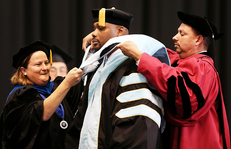 Two-time alumnus Amerson earned his bachelor’s degree in health science administration from CSUSB in 2001 and returned to complete his Ed.D. in educational leadership in 2014.