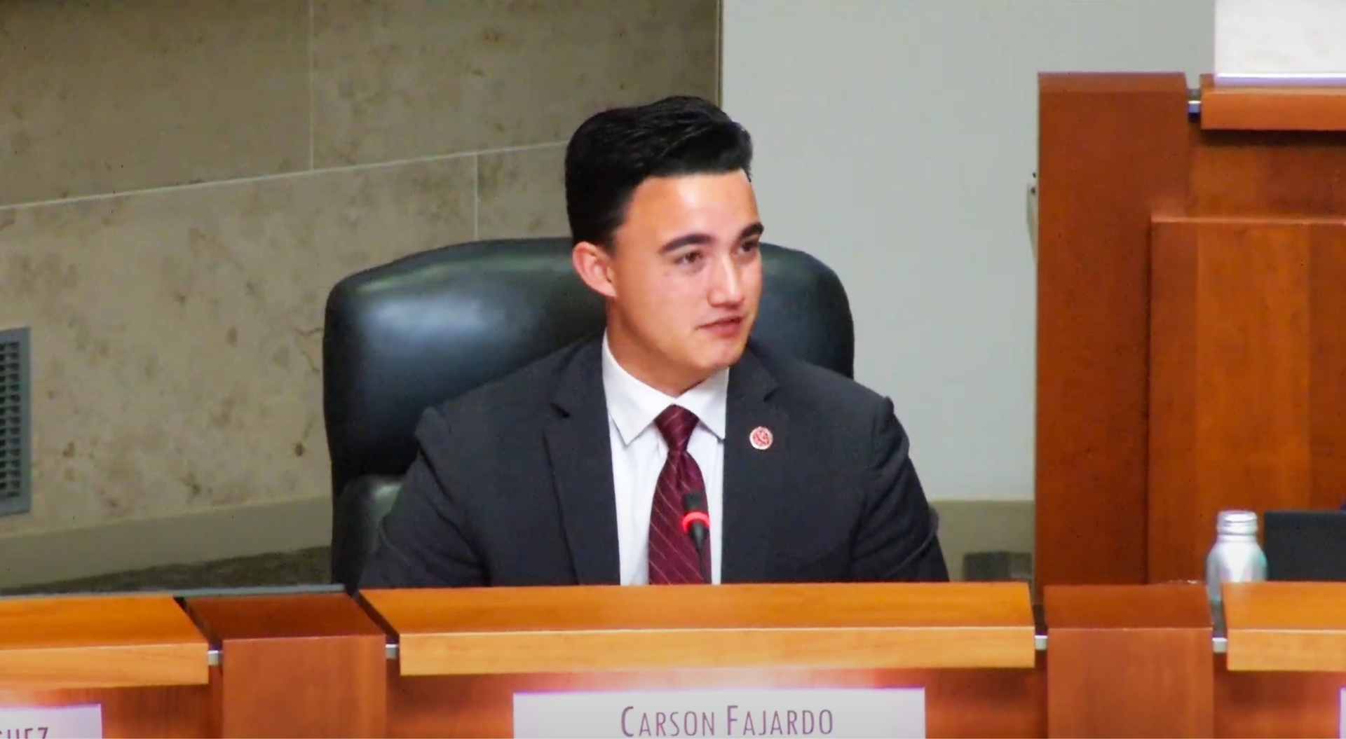 Carson Fajardo at the July 23 CSU Board of Trustees meeting.