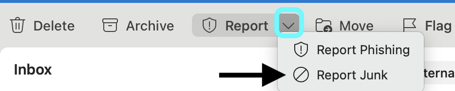 Dropdown Report menu - Choose Report Junk