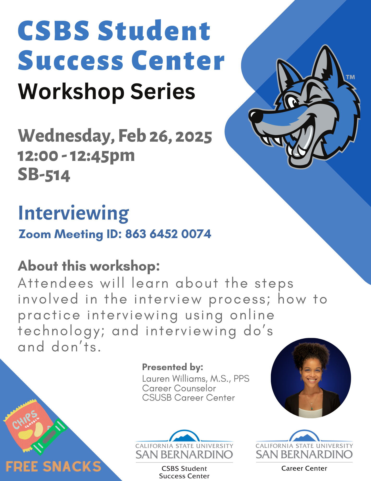 CSBS SSC Interviewing Workshop Flyer