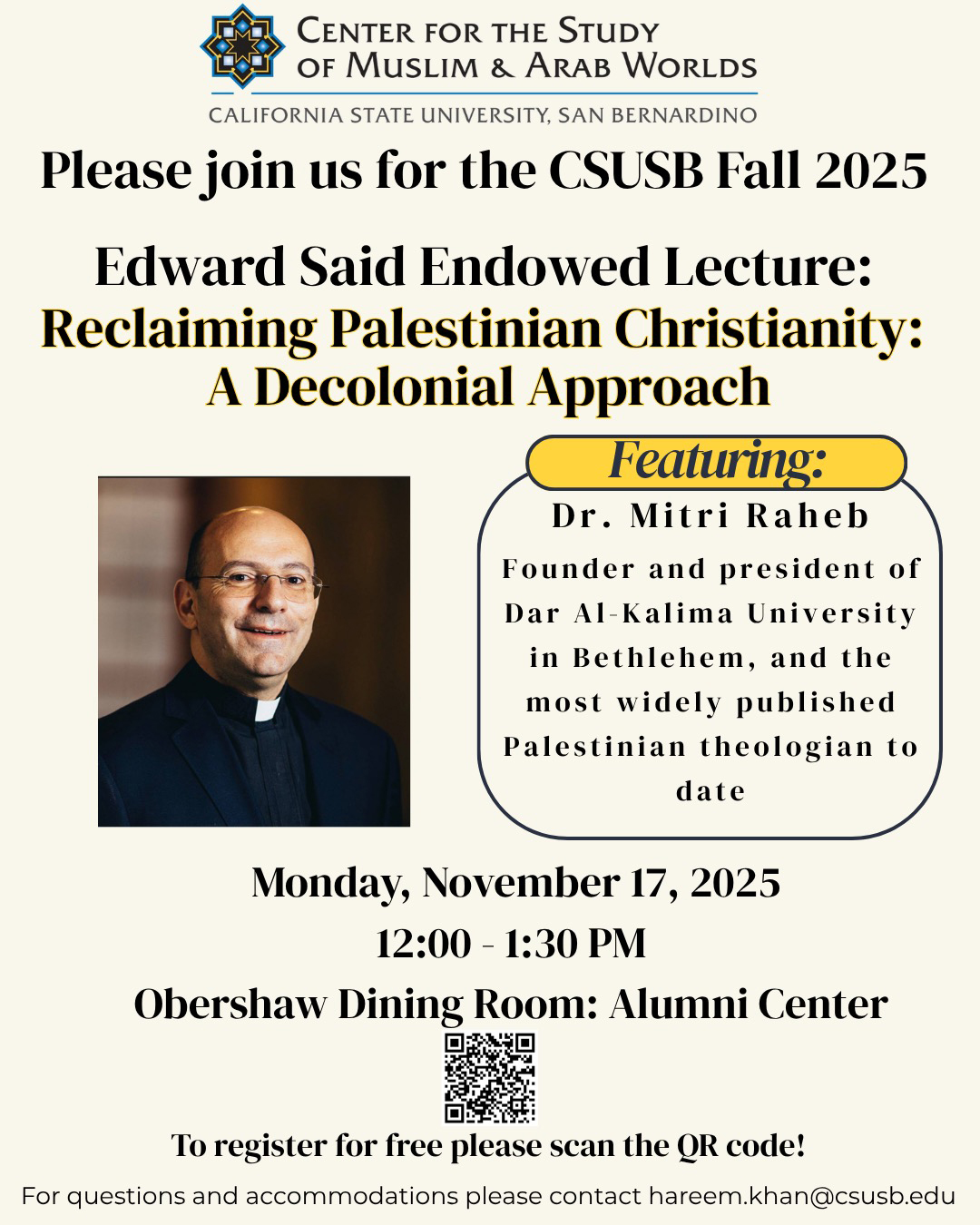 Edward aid Endowed Lecture event flyer