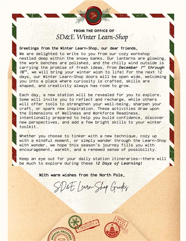 Greetings from the Winter Learn-Shop