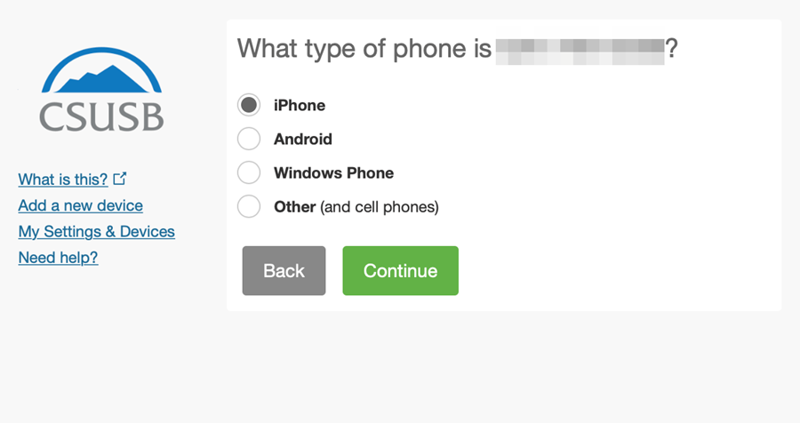 device type selection