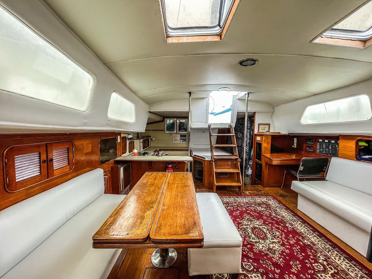 inside a 55 foot sail boat
