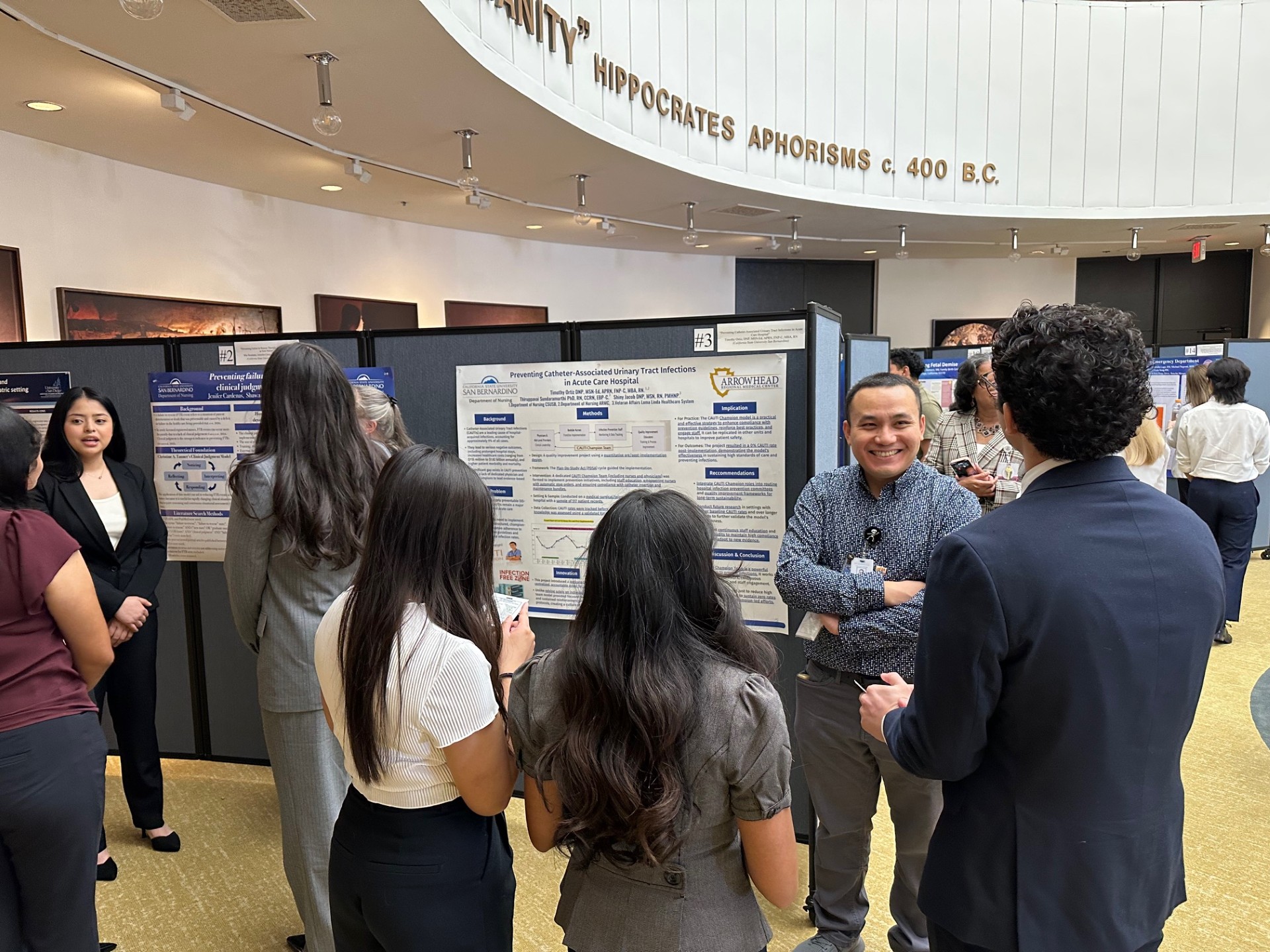 CSUSB Palm Desert Campus nursing students and faculty at the 2nd Nursing Research and Evidence-Based Practice Symposium at Eisenhower Health.