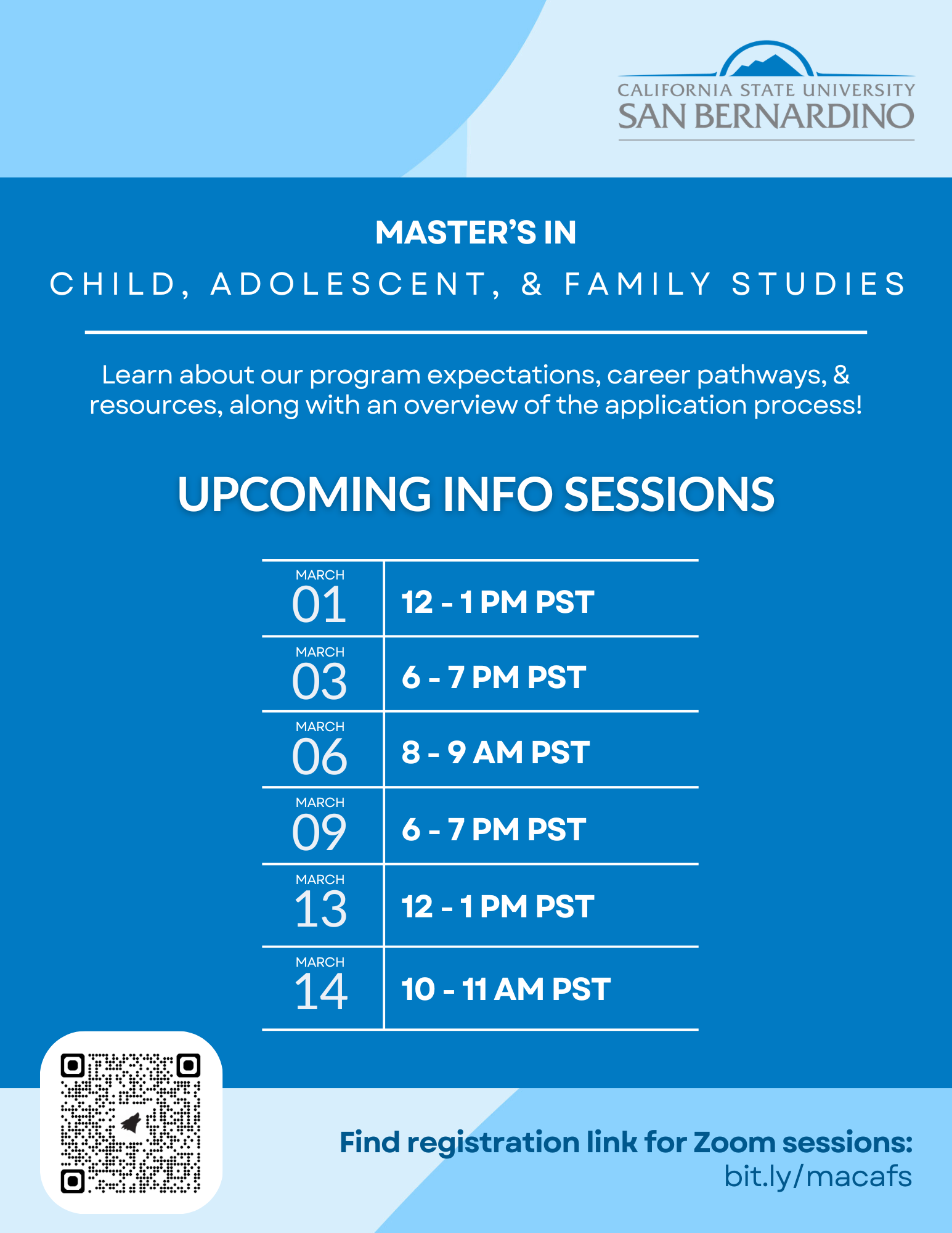Csusb Mpa CAFS Master's Program Info Session | CSUSB