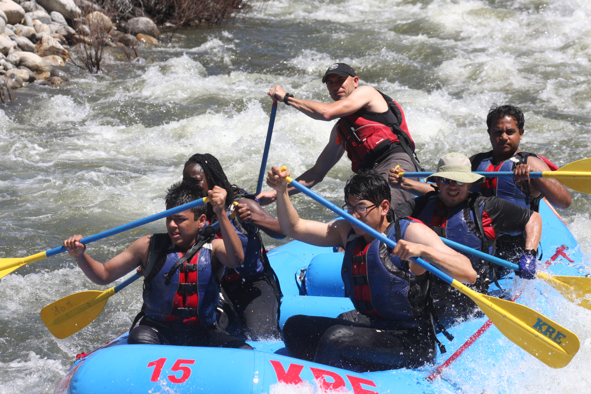 paddlers enter rapid