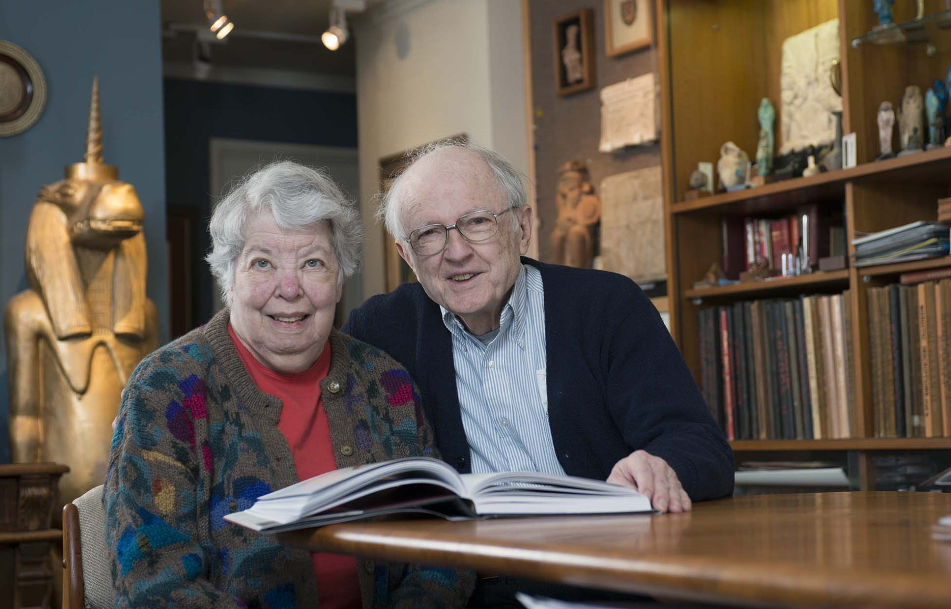 Pamela (left) and Benson Harer. The Harer Family pledged $500,000 to establish the university’s first-ever, fully endowed faculty fellowship, creating a new tenure-track faculty position focused on Egyptology.