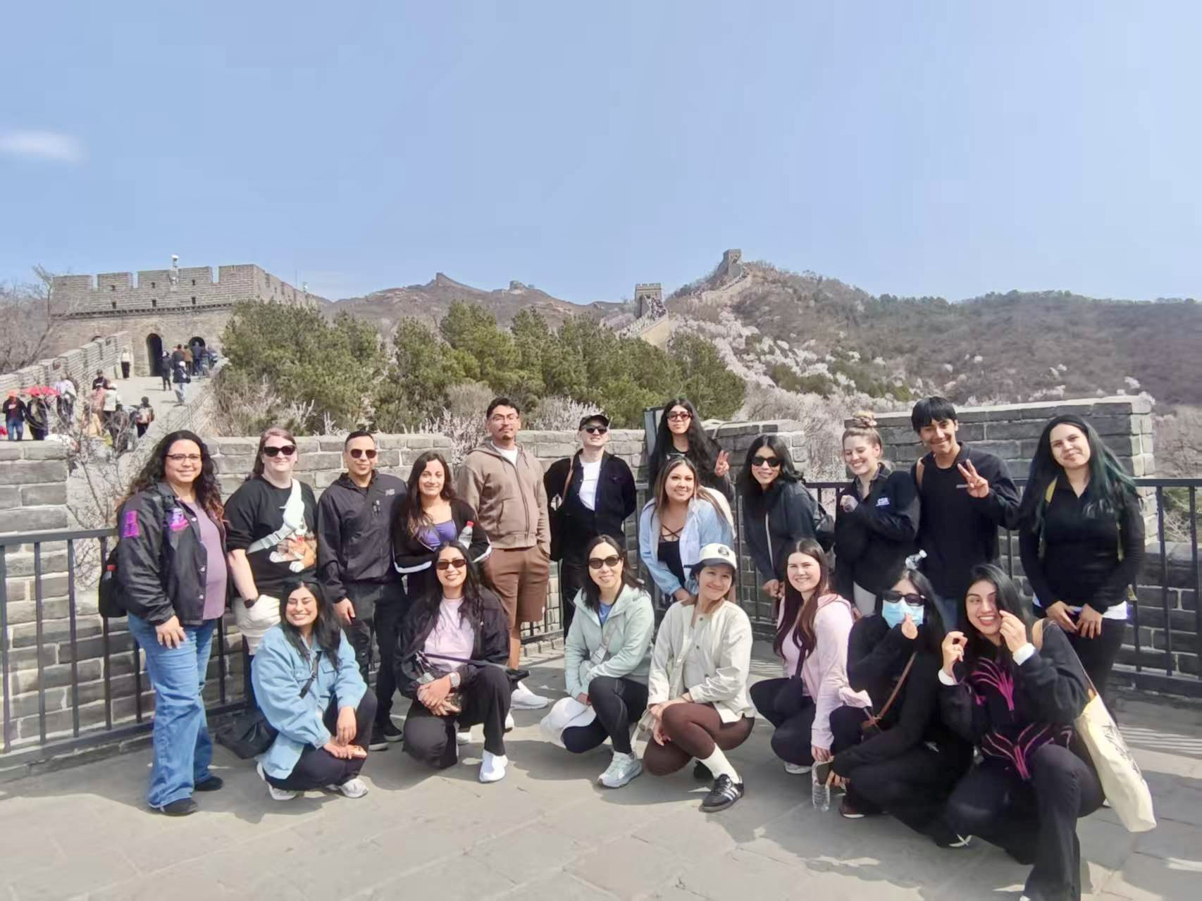 Students at the Great Wall of China, one of the world’s most iconic ancient engineering marvels, reflecting on the ingenuity and endurance it represents across centuries.&nbsp;
