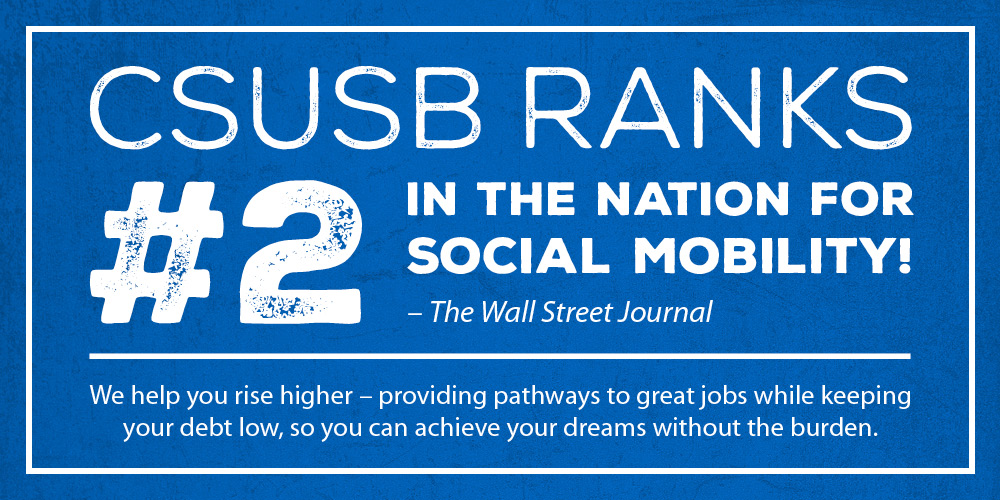 CSUSB ranks number 2 in the nation for social mobility
