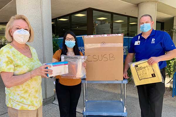 PDC nurses receive a donation of PPE from the Desert Health Care Network